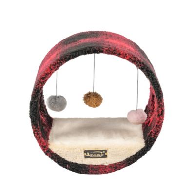 Armarkat 12 in. L Faux Fleece Real Wood Hideaway Cat Tunnel