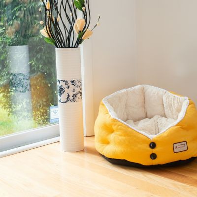 Image showing  Waffle Exterior Soft Cat Bed, 22 in., Gold