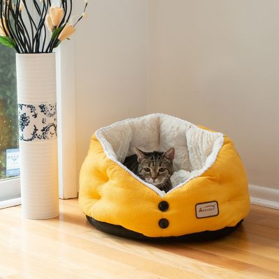 Image showing  Waffle Exterior Soft Cat Bed, 22 in., Gold
