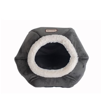 Image showing  Soft Velvet Cat Bed, Gray