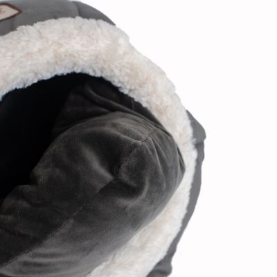 Image showing  Soft Velvet Cat Bed, Gray