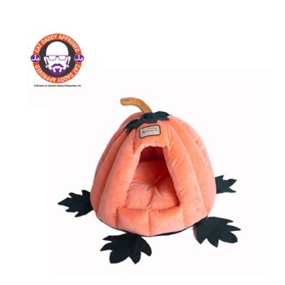 Armarkat Luxe Velvet Pumpkin-Shaped Cat Bed