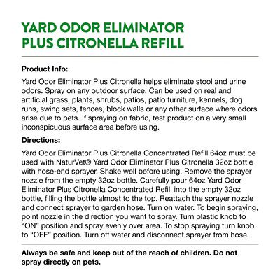 Image showing  Yard Odor Eliminator Plus Citronella Stool and Urine Deodorizer Refill, 64 oz.