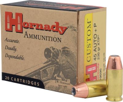 Hornady 45 Auto +P 230 gr XTP Ammunition, 9096