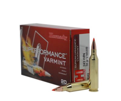 Hornady 243 Winchester 58 gr V-MAX Superformance Ammunition, 8343