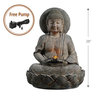 Image showing  Outdoor Buddha Zen Water Fountain with LED Light