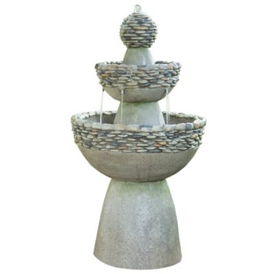 Peaktop Outdoor 3-Tier Garden Zen Waterfall Fountain