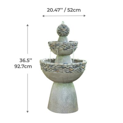 Image showing 5 th Peaktop Outdoor 3-Tier Garden Zen Waterfall Fountain