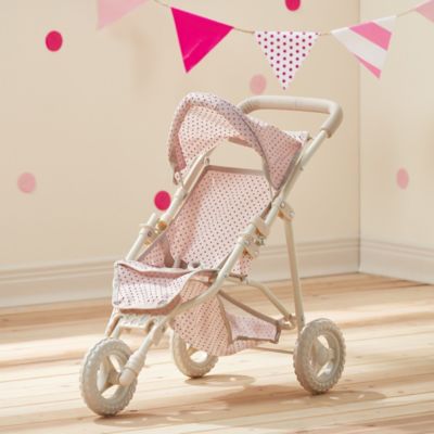 Image showing  Polka Dots Princess Baby Doll Jogging Stroller, 24 in. x 13 in. x 21.26 in.