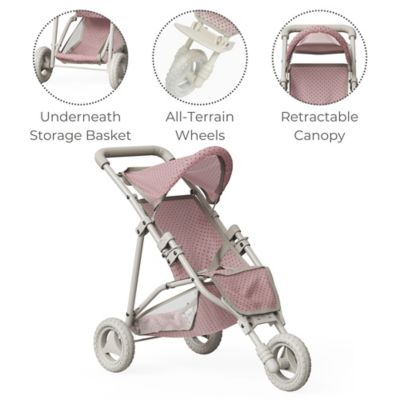 Image showing  Polka Dots Princess Baby Doll Jogging Stroller, 24 in. x 13 in. x 21.26 in.