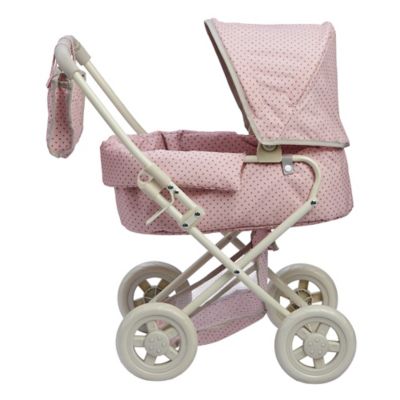 Image showing  Polka Dots Princess Baby Doll Deluxe Stroller, 22 in. x 14.37 in. x 25.2 in.