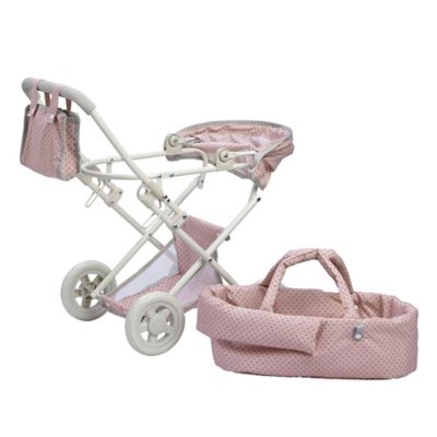 Image showing 6 th Olivia's Little World Polka Dots Princess Baby Doll Deluxe Stroller, 22 in. x 14.37 in. x 25.2 in.