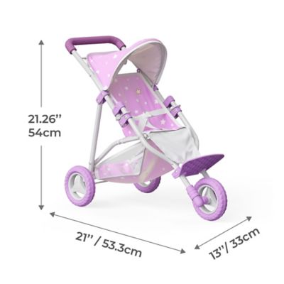 Image showing  Twinkle Stars Princess Baby Doll Jogging Stroller, 24 in. x 13 in. x 21.26 in.