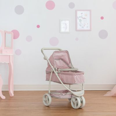 Image showing  Polka Dots Princess 2-in-1 Baby Doll Stroller