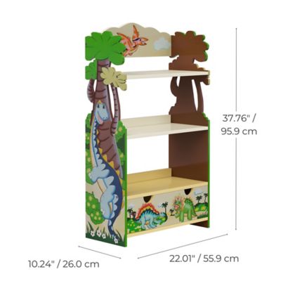 Image showing  3-Shelf Dinosaur Kingdom Children's Bookshelf, For Ages 3+