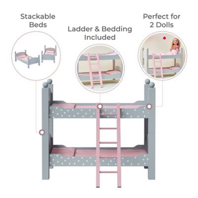 Image showing 2 th Olivia's Little World Polka Dots Princess Doll Double Bunk Bed