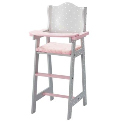Olivia's Little World Polka Dots Princess Baby Doll High Chair, 11.75 in. x 10.5 in. x 22.63 in.