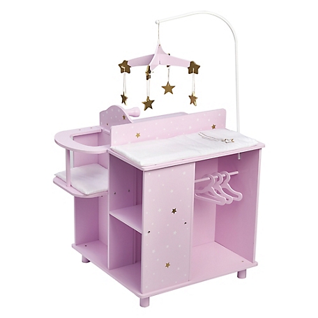 Olivia's Little World Twinkle Stars Princess Baby Doll Changing Station with Storage