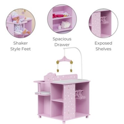 Image showing  Twinkle Stars Princess Baby Doll Changing Station with Storage