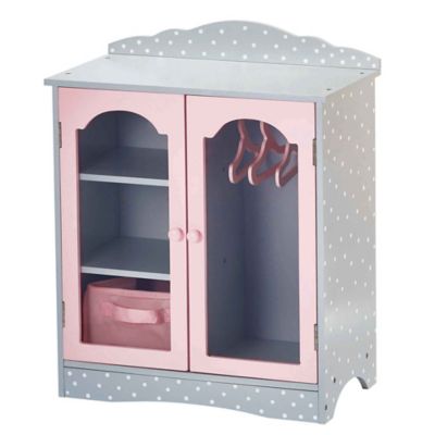 Olivia's Little World Polka Dots Princess Doll Fancy Closet with 3 Hangers, 17 in. x 9.25 in. x 20.75 in.