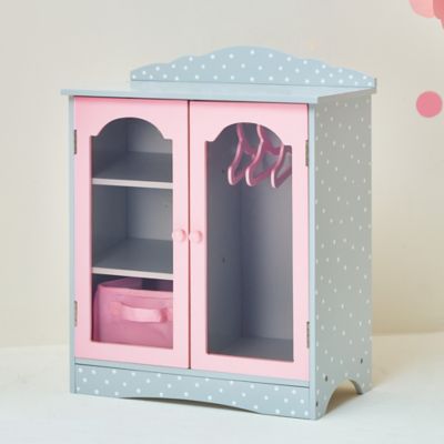Image showing  Polka Dots Princess Doll Fancy Closet with 3 Hangers, 17 in. x 9.25 in. x 20.75 in.