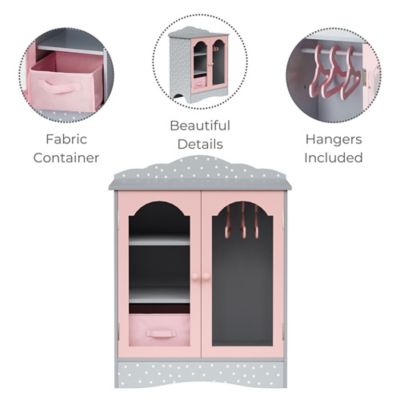 Image showing  Polka Dots Princess Doll Fancy Closet with 3 Hangers, 17 in. x 9.25 in. x 20.75 in.