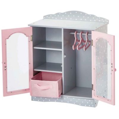 Image showing  Polka Dots Princess Doll Fancy Closet with 3 Hangers, 17 in. x 9.25 in. x 20.75 in.