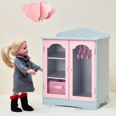 Image showing  Polka Dots Princess Doll Fancy Closet with 3 Hangers, 17 in. x 9.25 in. x 20.75 in.