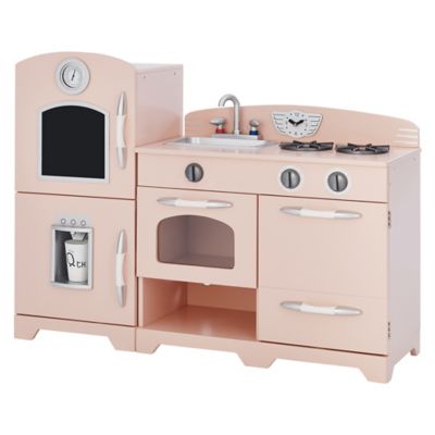 Teamson Kids 2 pc. Little Chef Fairfield Retro Play Kitchen, Pink