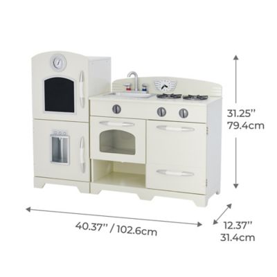 Image showing 5 th Teamson Kids 2 pc. Little Chef Fairfield Retro Play Kitchen, Off-White