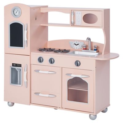 Teamson Kids Little Chef Westchester Retro Play Kitchen, Sweet Pink