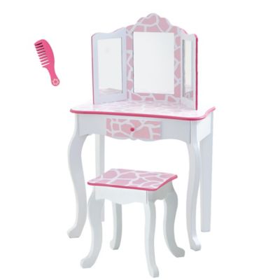 Teamson Kids Fashion Giraffe Prints Gisele Play Vanity Set