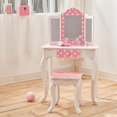 Image showing  Fashion Polka Dot Prints Gisele Play Vanity Set, Pink/White