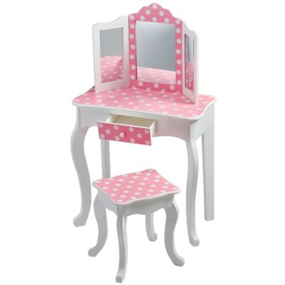 Image showing  Fashion Polka Dot Prints Gisele Play Vanity Set, Pink/White