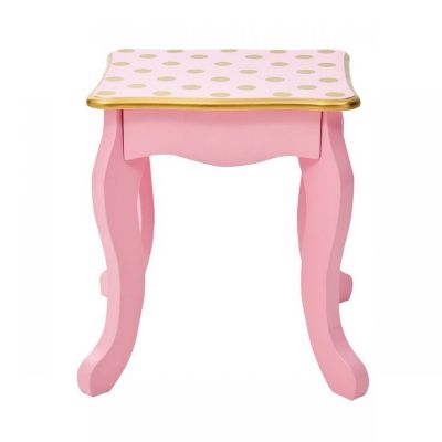 Image showing  Fashion Polka Dot Prints Gisele Play Vanity Set, Pink/Rose Gold, 23.5 in. x 11.5 in. x 38.5 in., For Ages 3+