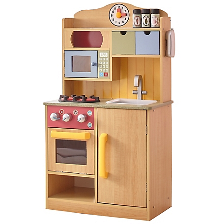 Teamson Kids Little Chef Florence Classic Play Kitchen, Wood Grain