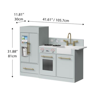 Image showing 5 th Teamson Kids Little Chef Chelsea Modern Play Kitchen, Silver/Grey/Gold, 3 pc.