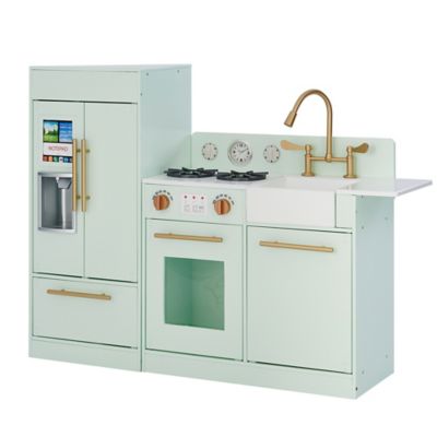 Teamson Kids Little Chef Charlotte Modern Play Kitchen, Mint/Gold