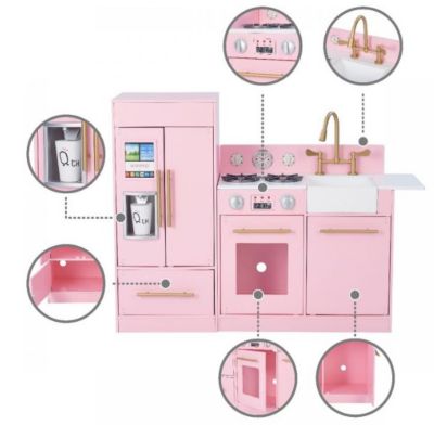 Image showing 11 th Teamson Kids Little Chef Charlotte Modern Play Kitchen, Pale Pink