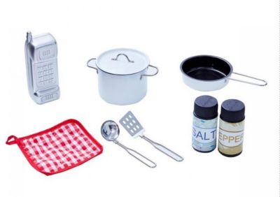 Image showing  Little Chef Boston Modern Play Kitchen, White/Wood Grain