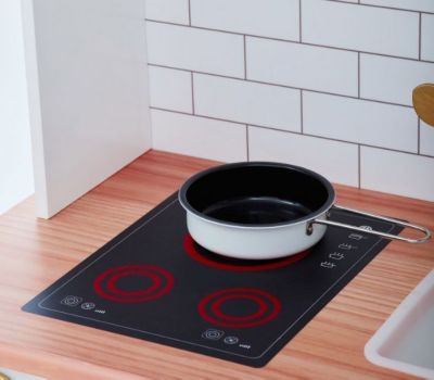 Image showing  Little Chef Boston Modern Play Kitchen, White/Wood Grain