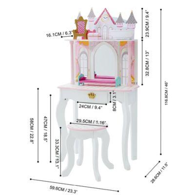 Image showing  Dreamland Castle Play Vanity Set, Pink/White