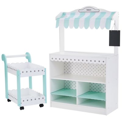 Teamson Kids My Dream Bakery Shop Dessert Stand, White/Petrol