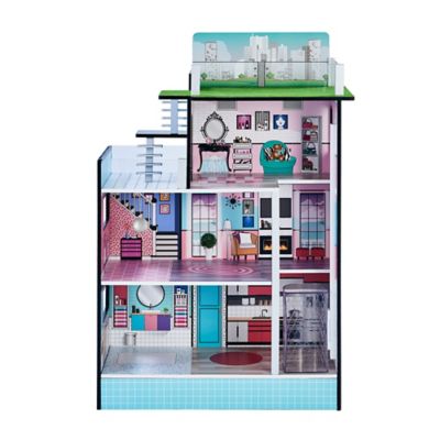 Image showing 5 th Teamson Kids Dreamland Barcelona Dollhouse, White/Pink