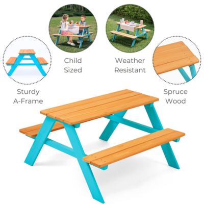 Image showing  Outdoor Picnic Table and Chair Set, Ages 3+