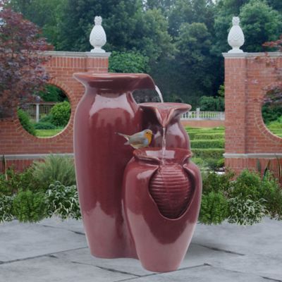 Image showing  Outdoor 3-Jar Floor Water Fountain