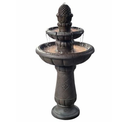 Peaktop Outdoor Deluxe Pineapple 2-Tier Waterfall Fountain