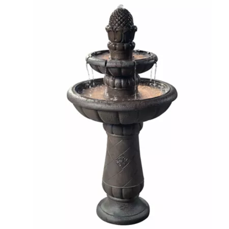 Peaktop 39" 2-Tier Luxury Pineapple Waterfall Outdoor Fountain Fountains