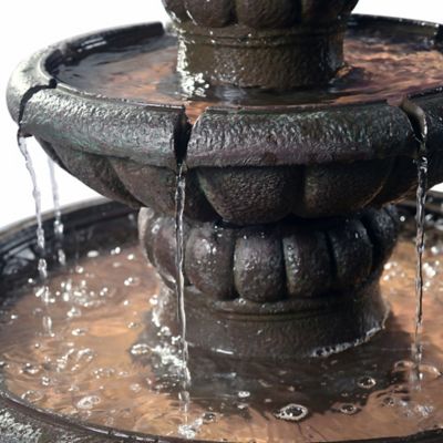 Image showing  39 in. 2-Tier Outdoor Deluxe Pineapple Waterfall Fountain