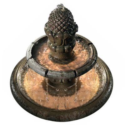 Image showing  39 in. 2-Tier Outdoor Deluxe Pineapple Waterfall Fountain